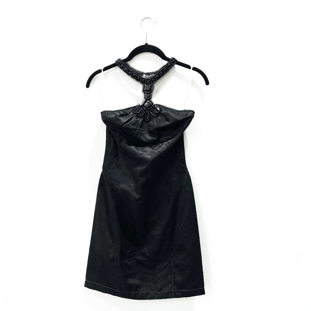 Leon Max Limited Edition XS Evening Black Mini Halter Dress